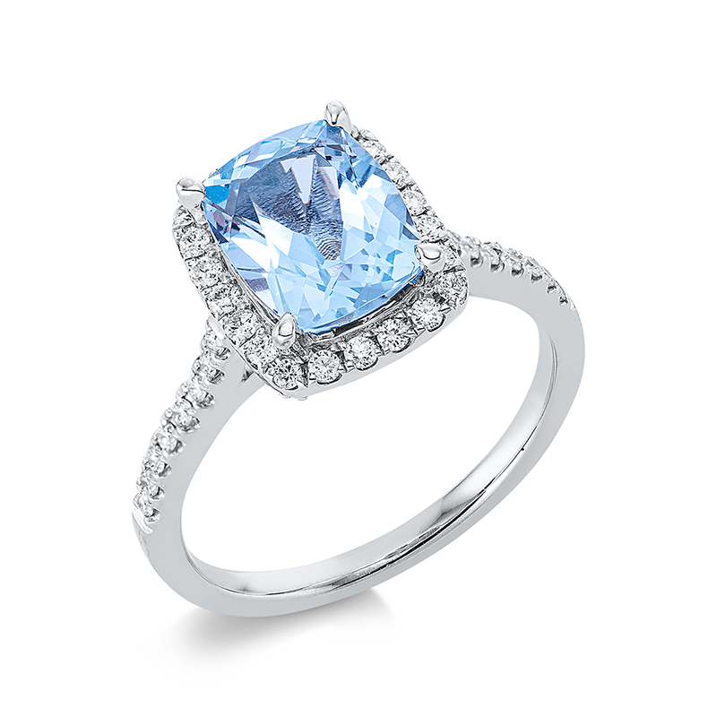 Image 90001019 - Ring 4er-Krappe 18 kt WG, 18 Brillanten 0,16 ct, TW-si, 32 Brillanten 0,20 ct, TW-si, 1 ...