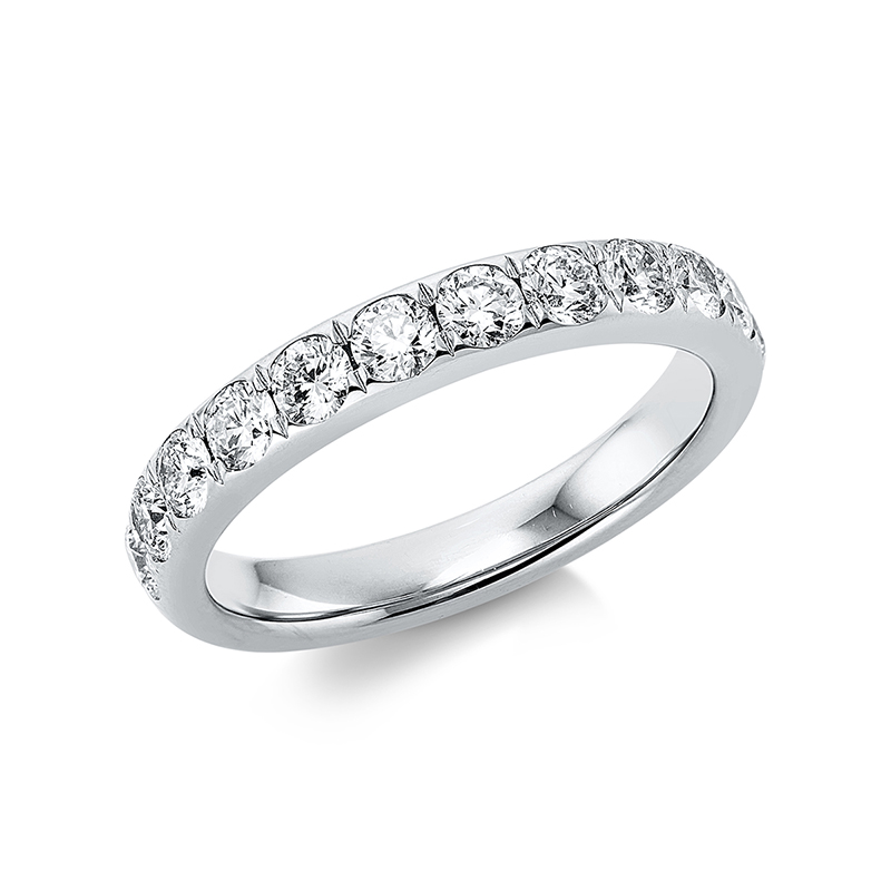 Image Ring 18 kt WG, 12 Brillanten 0,96 ct, TW-si, B:3,4 mm, Weite:54