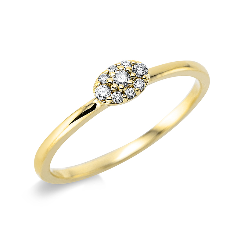 Image 90001046 - Ring 18 kt GG, 9 Brillanten 0,09 ct, TW-si, H:5,6 mm, B:3,9 mm, ...