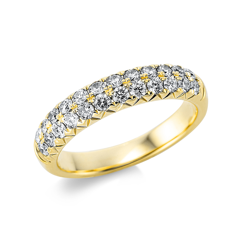 Image 90001053 - Ring 18 kt GG, 24 Brillanten 0,75 ct, TW-si, B:4,3 mm, Weite:54 =*=*= Unterkategorie: ...