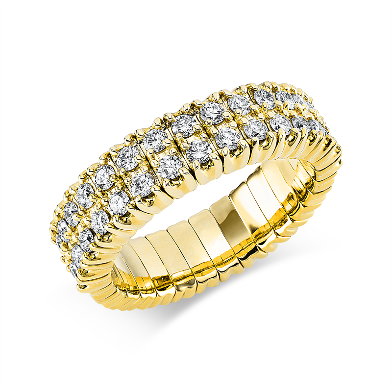 Image Ring 4er-Krappe 18 kt GG, Flex-Band, variabel, 36 Brillanten 1,00 ct, TW-si, B:4,3 mm, ...