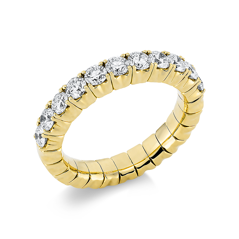 Image Ring 4er-Krappe 18 kt GG, Flex-Band, variabel, 11 Brillanten 1,15 ct, TW-si, Weite:54