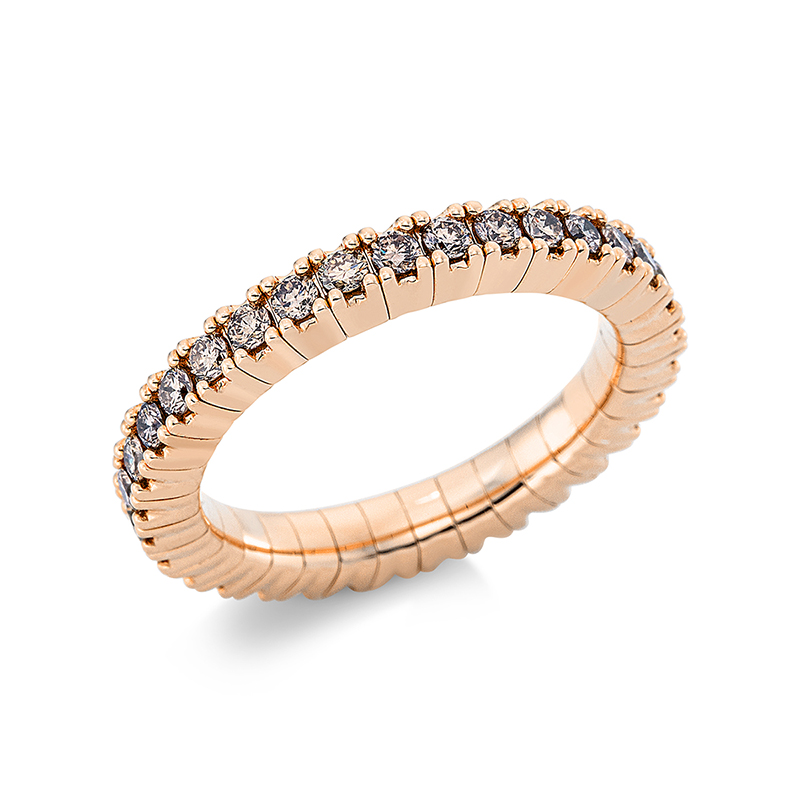 Image Ring 4er-Krappe 18 kt RG, Flex-Band, variabel, 33 Brillanten 0,93 ct, braun, B:3,2 mm, ...