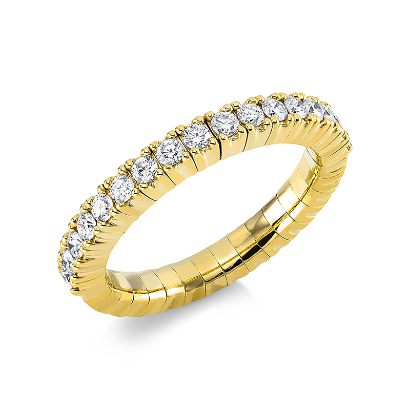 Image Ring 4er-Krappe 18 kt GG, Flex-Band, variabel, 17 Brillanten 0,48 ct, TW-si, Weite:54