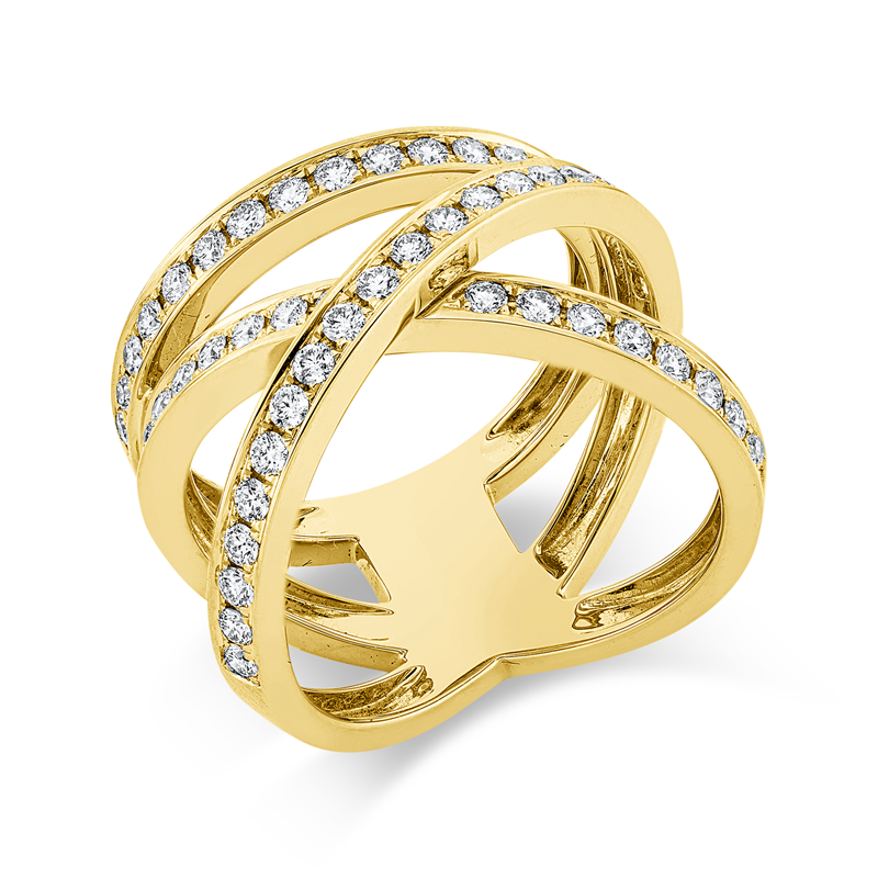 Image 90001090 - Ring 18 kt GG, 54 Brillanten 0,88 ct, TW-vsi, B:16,0 mm, Weite:53 =*=*= Unterkategorie: ...