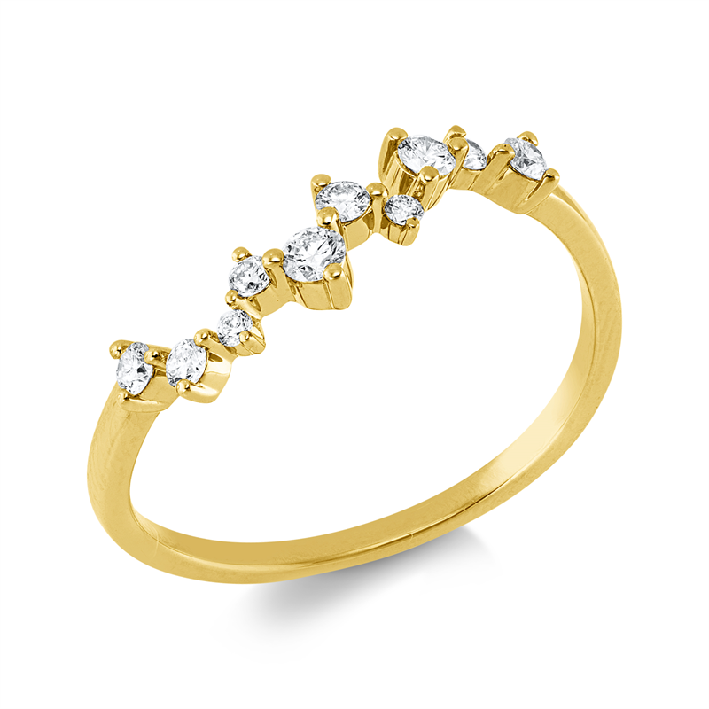 Image 90001100 - Ring 18 kt GG, 10 Brillanten 0,22 ct, TW-si, B:4,3 mm, Weite:54 =*=*= Unterkategorie: ...