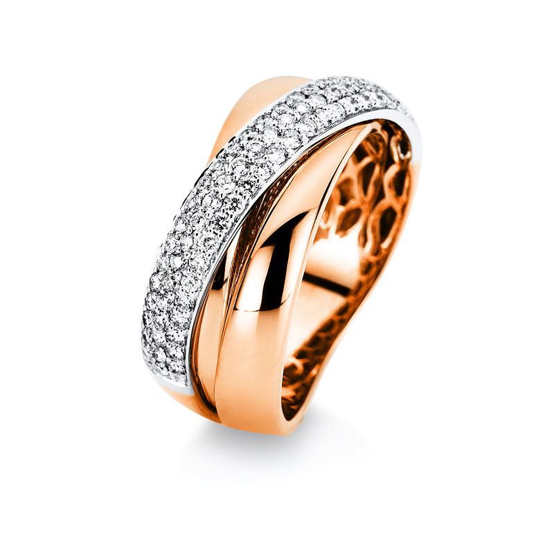 Image 90001108 - Ring 18 kt RG WG, 76 Brillanten 0,57 ct, TW-si, B:9,1 mm, ...