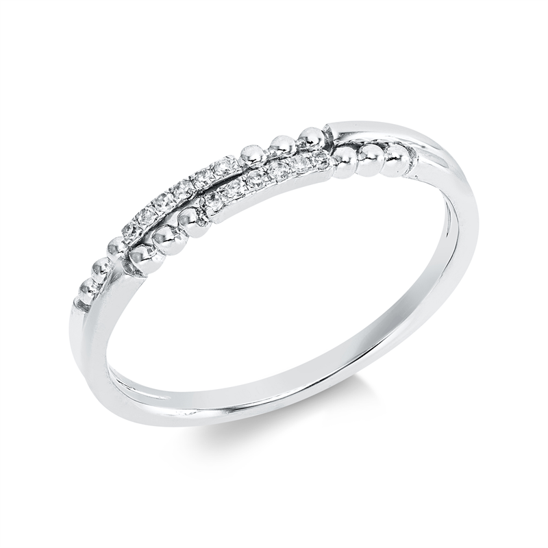 Image 90001116 - Ring 18 kt WG, 12 Diamanten 0,06 ct, W-si, Weite:54 =*=*= Unterkategorie: Modern Woman, ...