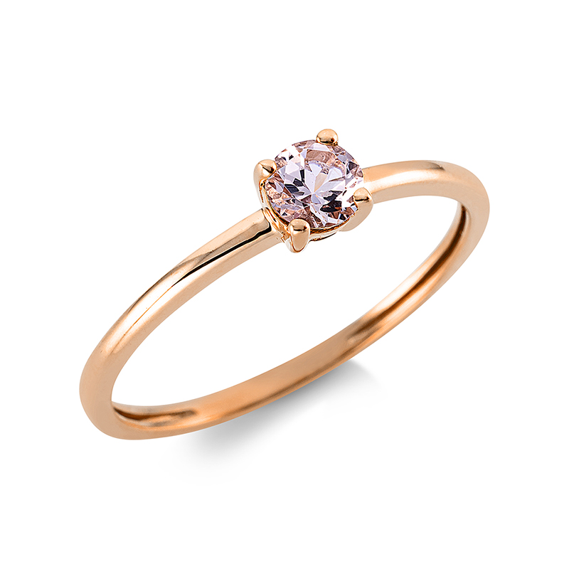 Image 90001120 - Ring 4er-Krappe 18 kt RG, 1 Morganit 0,25 ct rosa, H:3,9 mm, B:4,0 mm, ...