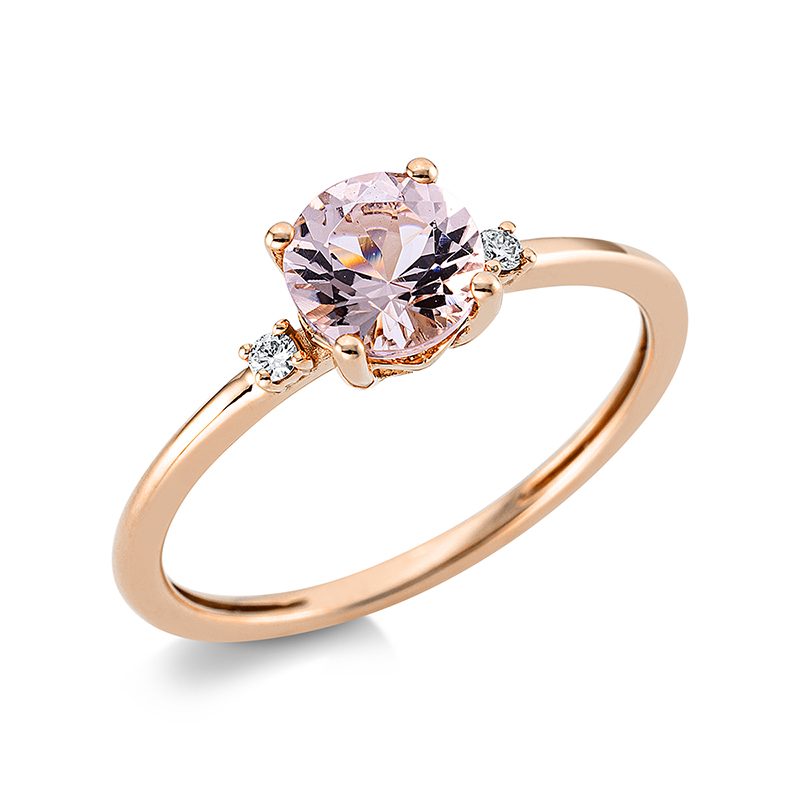 Image 90001123 - Ring 4er-Krappe 18 kt RG, Fassung rhodiniert, 2 Brillanten 0,03 ct, TW-si, 1 Morganit ...
