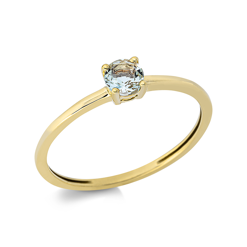 Image 90001129 - Ring 4er-Krappe 18 kt GG, 1 Amethyst 0,23 ct grün, H:3,9 mm, B:4,0 mm, ...