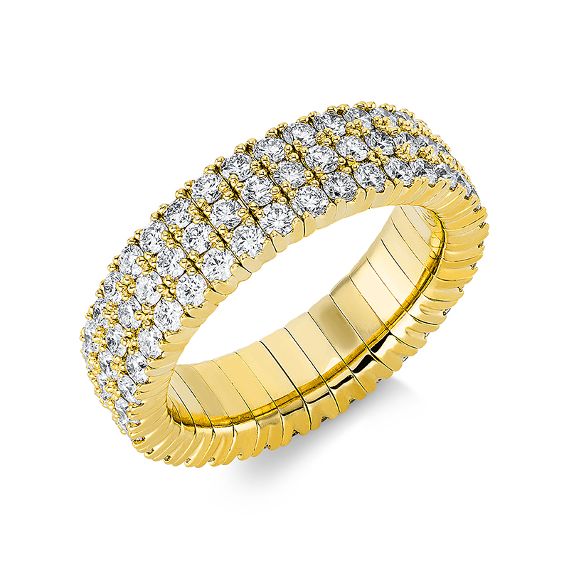 Image 90001153 - Ring 4er-Krappe 18 kt GG, Flex-Band, variabel, 105 Brillanten 2,71 ct, TW-si, B:6,1 mm, ...