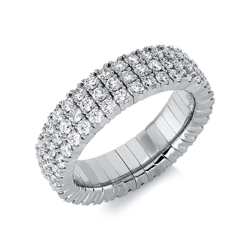 Image 90001154 - Ring 4er-Krappe 18 kt WG, Flex-Band, variabel, 105 Brillanten 2,71 ct, TW-si, S:6,1 mm, ...