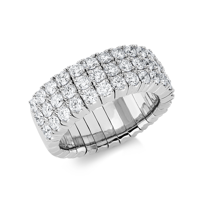 Image 90001157 - Ring 4er-Krappe 18 kt WG, Flex-Band, variabel, 45 Brillanten 2,02 ct, TW-si, B:8,3 mm, ...