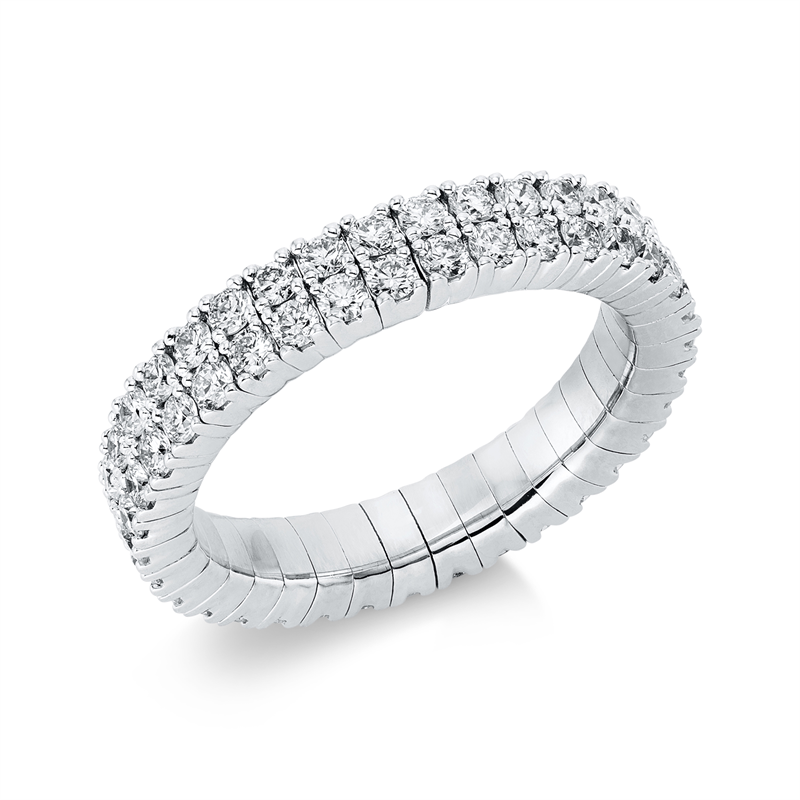 Image 90001158 - Ring 4er-Krappe 18 kt WG, Flex-Band, variabel, 70 Brillanten 1,80 ct, TW-si, B:4,2 mm, ...
