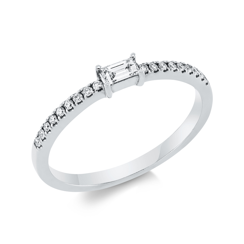 Image 90001173 - Ring 18 kt WG, 18 Brillanten 0,09 ct, TW-si, 1 Bag. 0,12 ct, TW-si, ...
