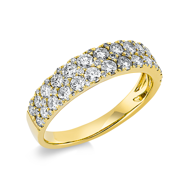 Image 90001179 - Ring 18 kt GG, 16 Brillanten 0,54 ct, TW-si, 10 Brillanten 0,50 ct, TW-si, 36 Brillanten ...