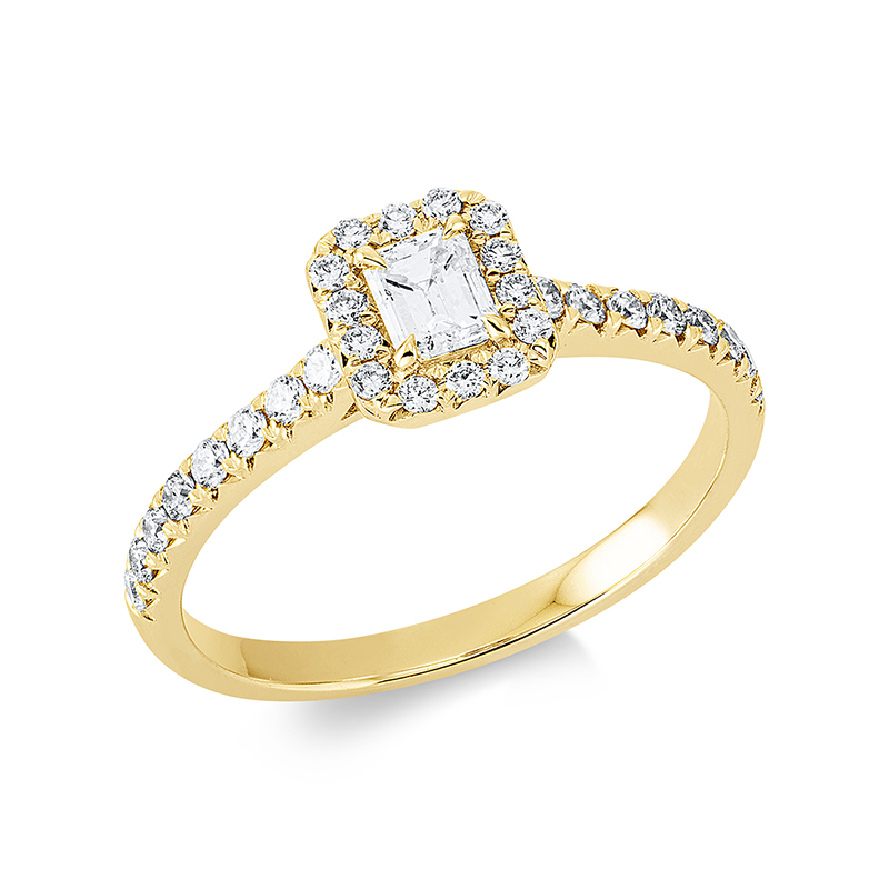 Image 90001194 - Ring 18 kt GG, 1 Sm.schliff 0,26 ct, TW-si, 30 Brillanten 0,32 ct, W-si, ...