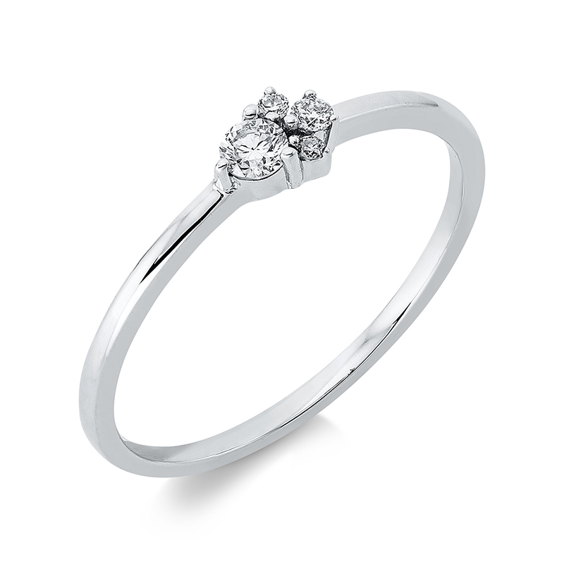 Image 90001195 - Ring 18 kt WG, 4 Brillanten 0,13 ct, W-si, Weite:54 =*=*= Unterkategorie: Modern Woman, ...