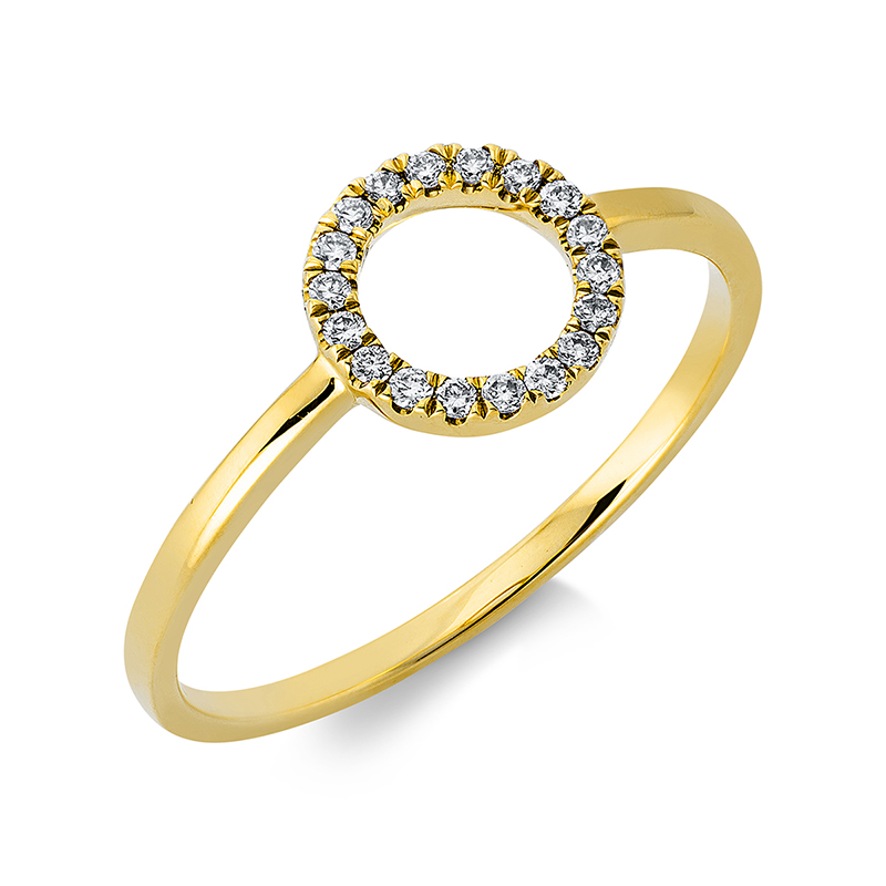 Image 90001202 - Ring 18 kt GG Kreis, 18 Brillanten 0,10 ct, W-si, H:8,1 mm, B:7,9 mm, ...