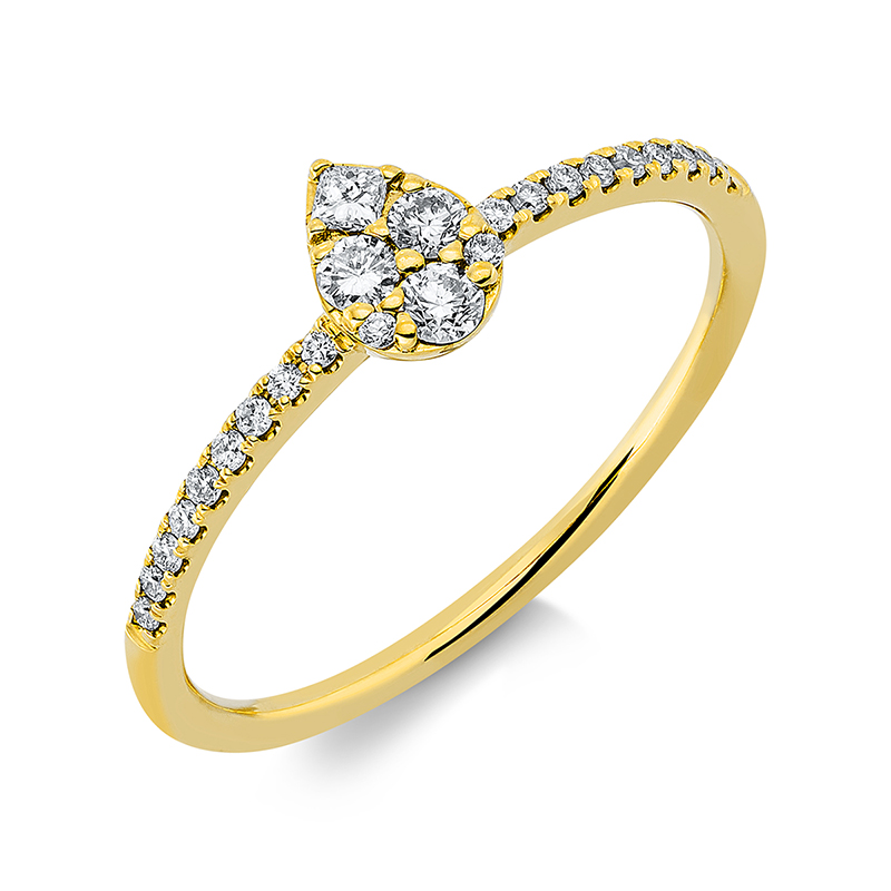 Image 90001205 - Ring 18 kt GG, 3 Brillanten 0,10 ct, TW-si, 1 Princ. 0,03 ct, TW-si, 20 Brillanten 0,08 ...