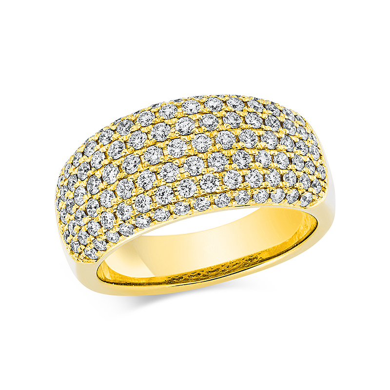 Image 90001213 - Ring 18 kt GG, 105 Brillanten 1,16 ct, TW-si, Weite:54 =*=*= Unterkategorie: Pavé, ...