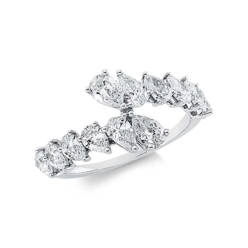 Image 90001216 - Ring 18 kt WG, 12 Tropfen 1,81 ct, TW-si, Weite:53 =*=*= Unterkategorie: Exklusiv, ...
