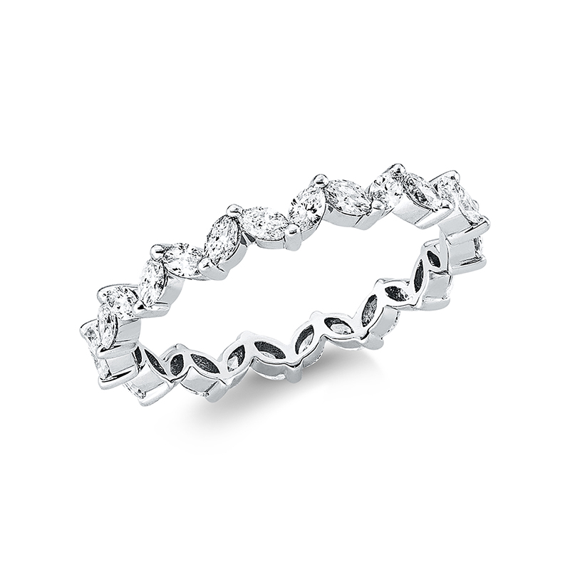 Image 90001217 - Ring 18 kt WG, 28 Navette 0,83 ct, F-si, B:2,9 mm, Weite:53 =*=*= Unterkategorie: ...