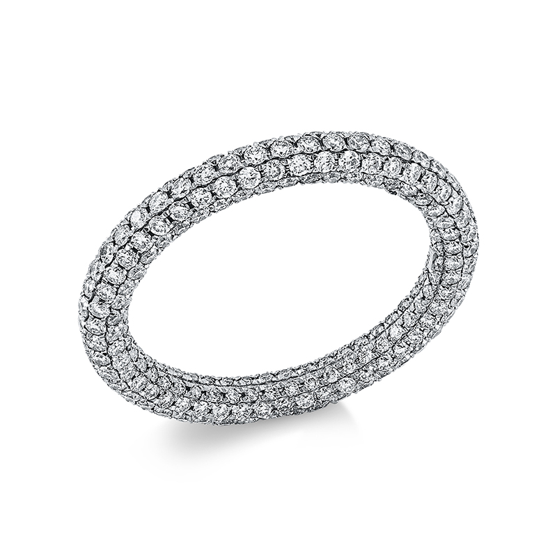 Image 90001220 - Ring 18 kt WG, 336 Brillanten 1,88 ct, W-si, Weite:54 =*=*= Unterkategorie: Pavé, ...