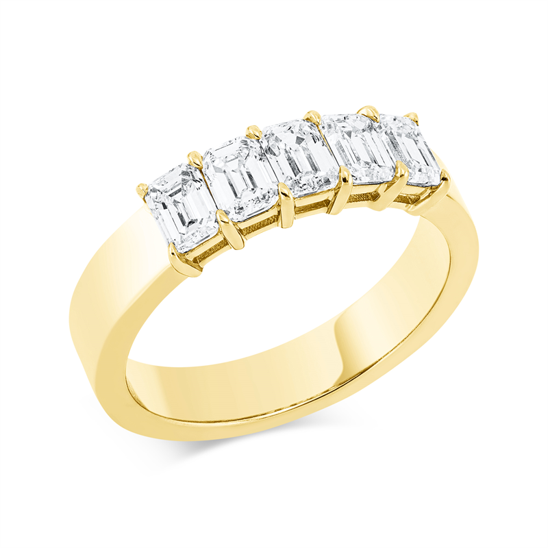 Image 90001230 - Ring 18 kt GG, 5 Sm.schliff 1,26 ct, TW-si, Weite:54 =*=*= Unterkategorie: Memoire ...