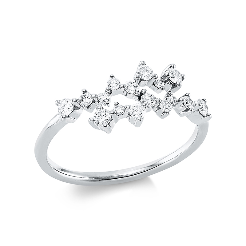 Image 90001238 - Ring 18 kt WG, 16 Brillanten 0,36 ct, TW-si, B:7,3 mm, Weite:52 =*=*= Unterkategorie: ...
