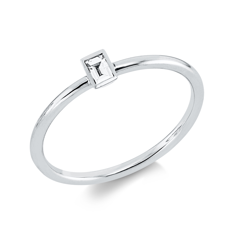 Image 90001241 - Ring Zarge 18 kt WG, 1 Bag. 0,06 ct, F-si, Weite:54 =*=*= Unterkategorie: Solitaire, ...