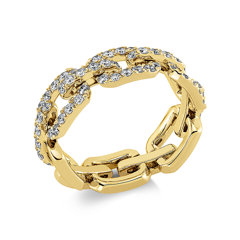 Image 90001242 - Ring 18 kt GG, 60 Brillanten 0,97 ct, TW-vsi, B:7,3 mm, Weite:54 =*=*= Unterkategorie: ...