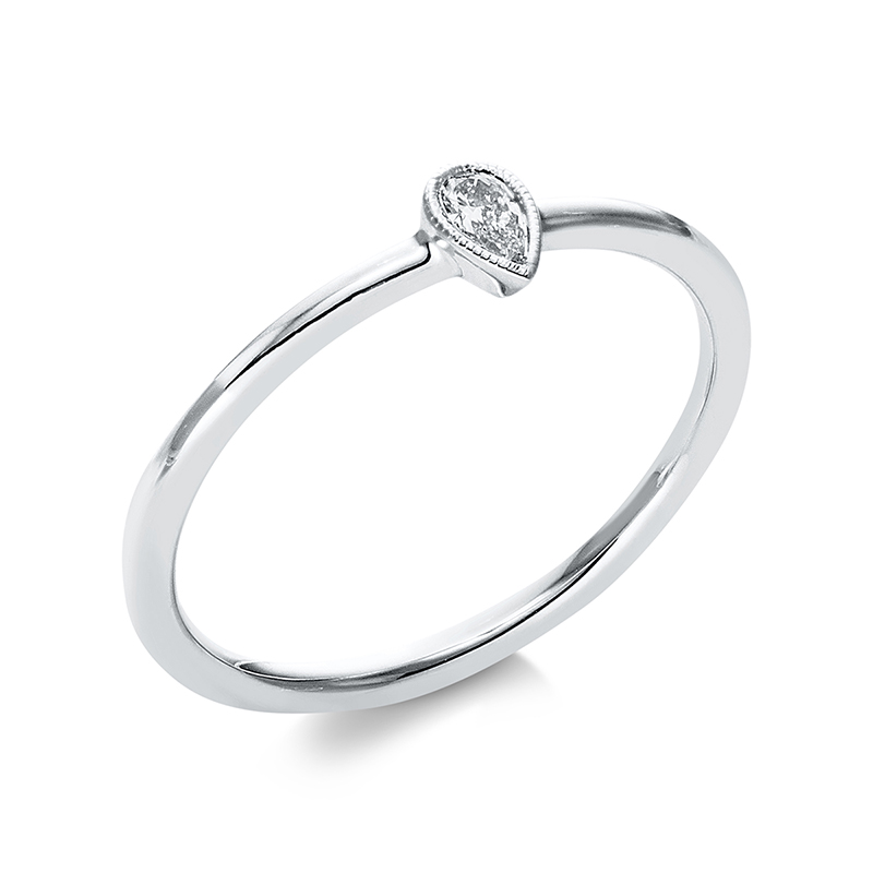 Image 90001243 - Ring Zarge 18 kt WG, 1 Tropfen 0,09 ct, F-si, Weite:54 =*=*= Unterkategorie: Solitaire, ...