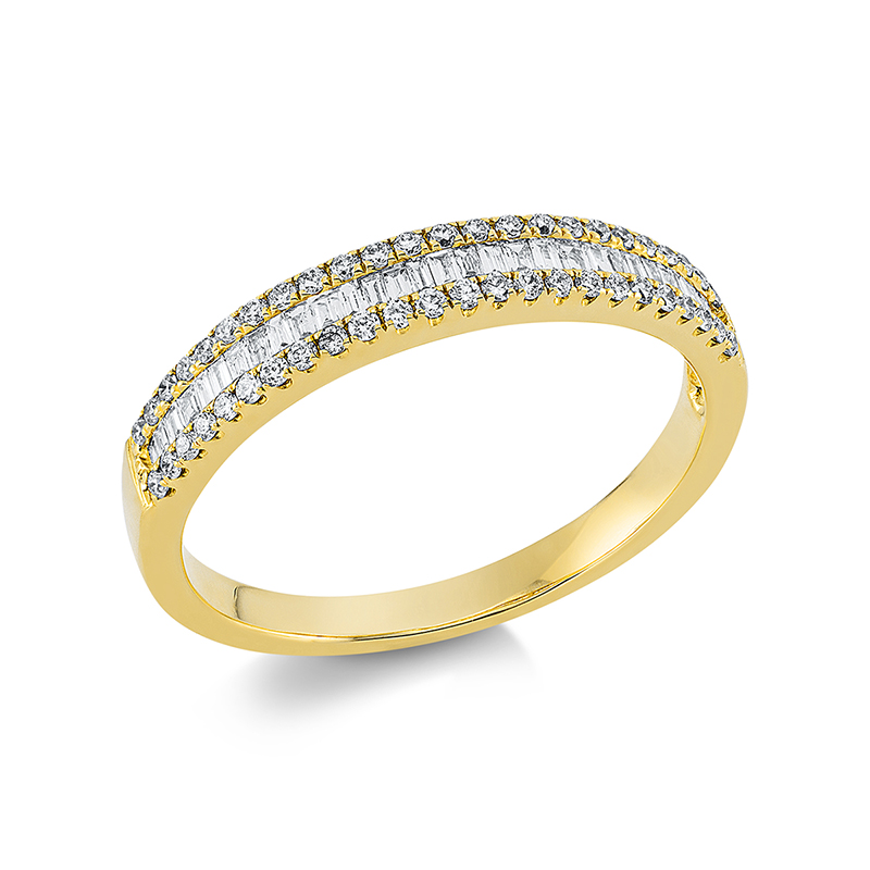 Image 90001245 - Ring 18 kt GG, 31 Baguette 0,12 ct, TW-vsi, 48 Brillanten 0,19 ct, TW-vsi, ...