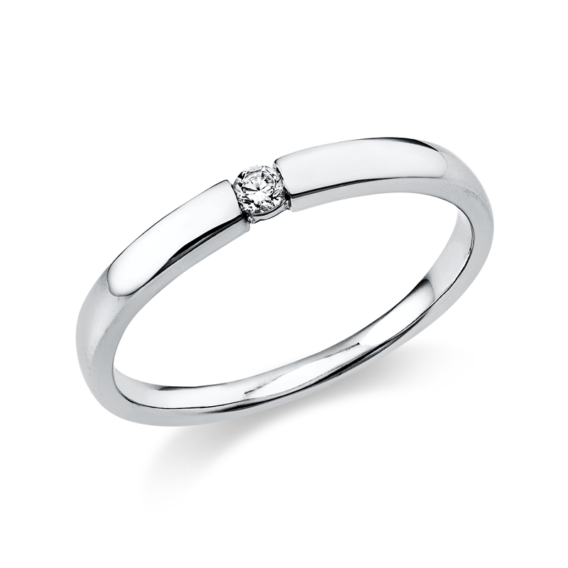 Image 90001248 - Ring 18 kt WG, poliert, 1 Brill. 0,05 ct, TW-si, Weite:54 =*=*= Unterkategorie: ...