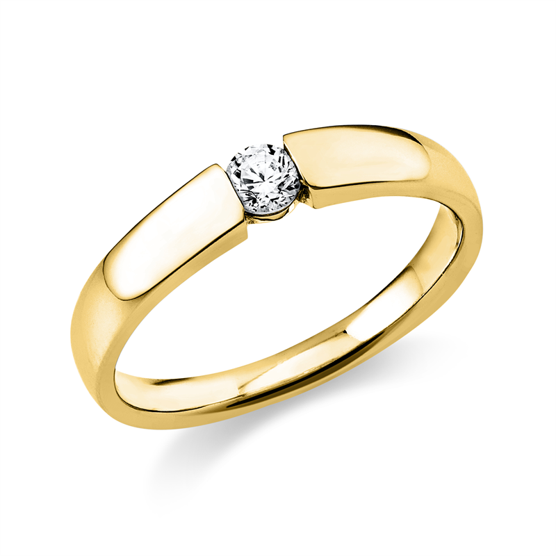 Image 90001250 - Ring 18 kt GG, poliert, 1 Brill. 0,15 ct, TW-si, Weite:56 =*=*= Unterkategorie: ...