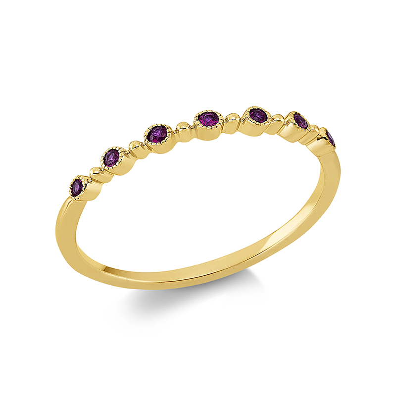 Image 90001261 - Ring 18 kt GG, 7 Rubine 0,09 ct rot, Weite:53 =*=*= Unterkategorie: Farbstein Classic, ...