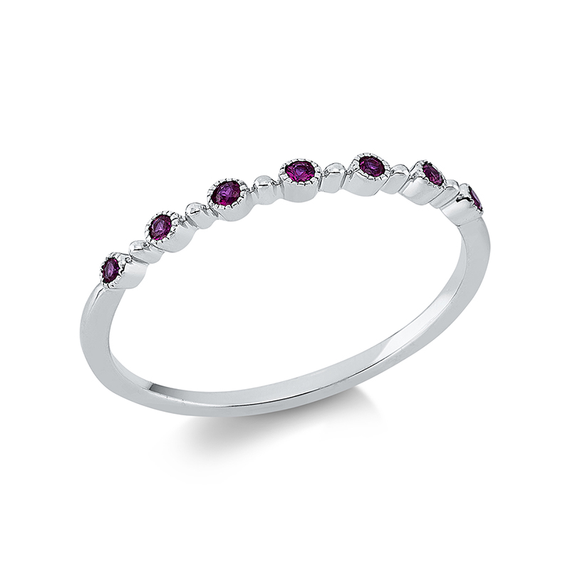 Image 90001262 - Ring 18 kt WG, 7 Rubine 0,08 ct rot, Weite:54 =*=*= Unterkategorie: Farbstein Classic, ...