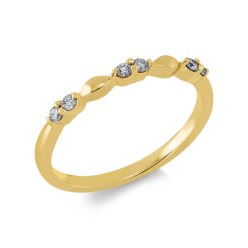 Image 90001264 - Ring 18 kt GG, 6 Brillanten 0,12 ct, TW-pi, B:1,8 mm, Weite:54 =*=*= Unterkategorie: ...
