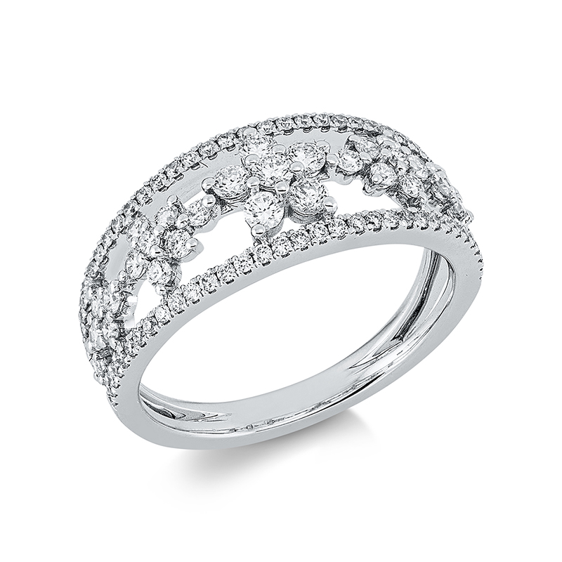 Image 90001268 - Ring 18 kt WG, 96 Brillanten 0,81 ct, TW-si, B:8,3 mm, Weite:54 =*=*= Unterkategorie: ...