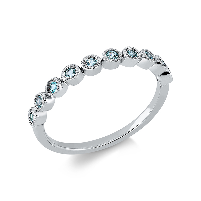 Image 90001270 - Ring 18 kt WG, 10 Paraiba 0,19 ct blau, Weite:53 =*=*= Unterkategorie: Farbstein ...