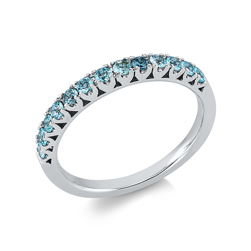 Image 90001271 - Ring 18 kt WG, 13 Paraiba 0,39 ct blau, H:2,1 mm, Weite:53 =*=*= Unterkategorie: ...