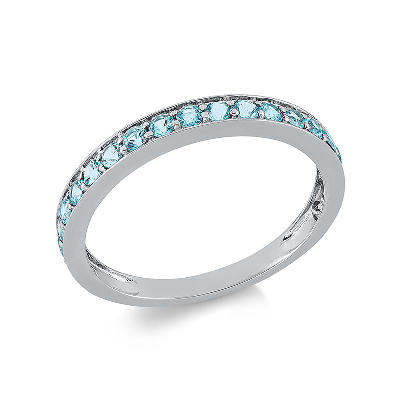 Image 90001272 - Ring 18 kt WG, 21 Paraiba 0,65 ct blau, B:2,6 mm, Weite:53 =*=*= Unterkategorie: ...