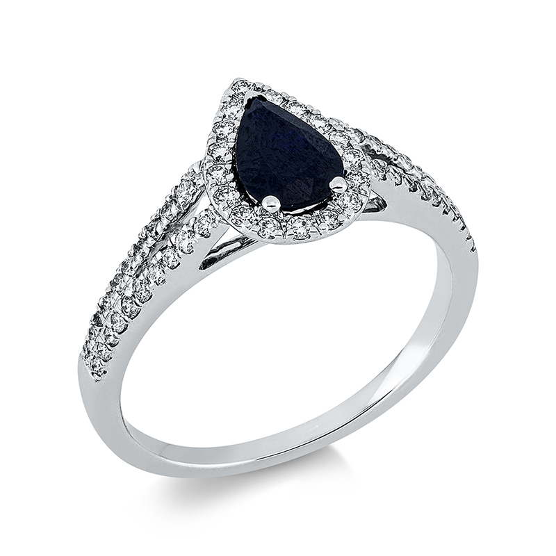 Image 90001278 - Ring 18 kt WG Tropfen, 17 Brillanten 0,14 ct, TW-si, 40 Brillanten 0,20 ct, TW-si, 1 ...