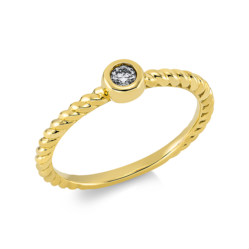 Image 90001295 - Ring Zarge 18 kt GG, 1 Brill. 0,08 ct, TW-si, Weite:54 =*=*= Unterkategorie: Solitaire, ...
