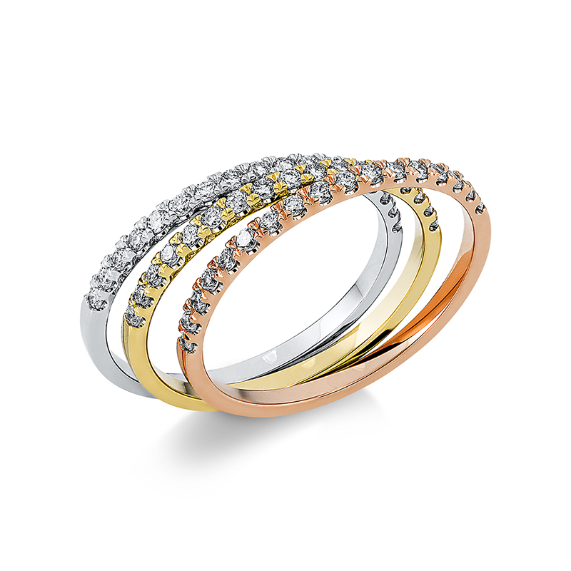 Image 90001298 - Ring 18 kt WG GG RG, 51 Brillanten 0,50 ct, TW-si, B:4,5 mm, ...