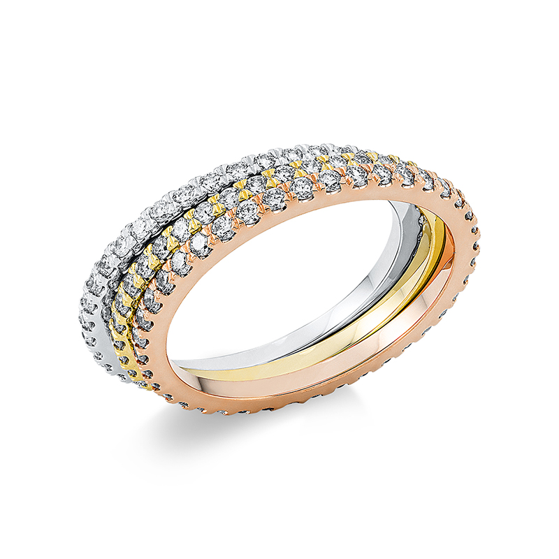 Image 90001299 - Ring 18 kt WG GG RG, 120 Brillanten 1,20 ct, TW-si, B:4,3 mm, ...