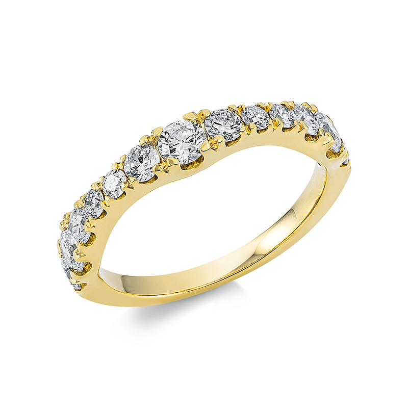 Image 90001301 - Ring 18 kt GG, 13 Brillanten 1,00 ct, TW-si, B:3,6 mm, Weite:54 =*=*= Unterkategorie: ...