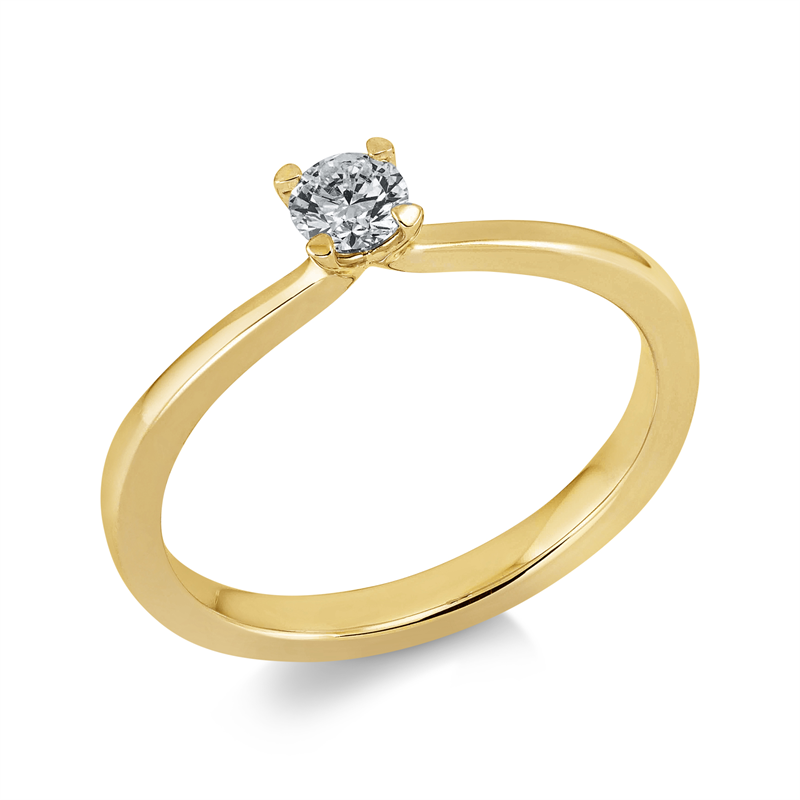 Image 90001310 - Ring 4er-Krappe 18 kt GG, GIA6525017980, 1 Brill. 0,22 ct, TW-vsi, ...